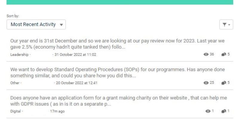 screenshot of the ACEVO Community webpage